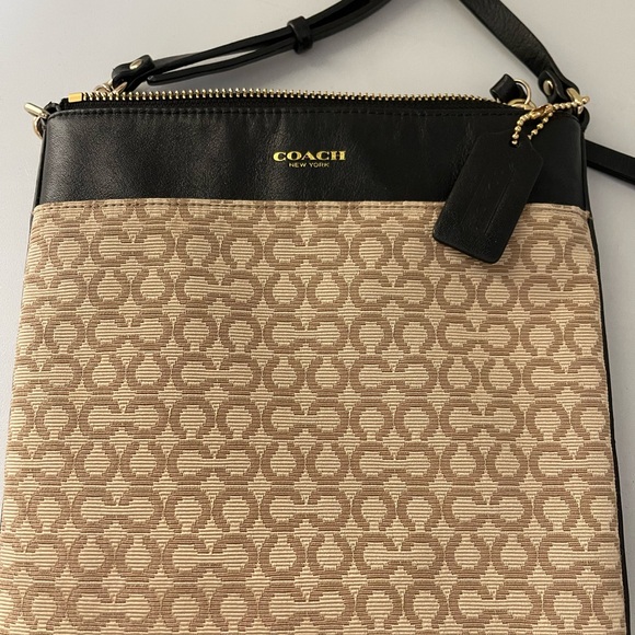 Coach Handbags - Coach Madison Needlepoint OP Art North/South Swingpack